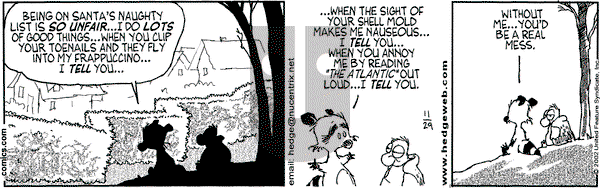 Over the Hedge on Friday November 29, 2002 Comic Strip