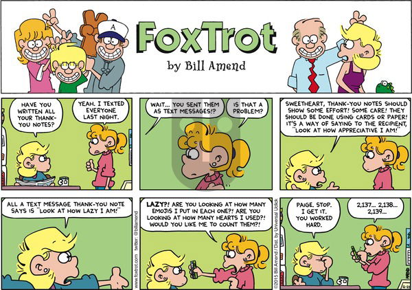 FoxTrot on Sunday December 27, 2015 Comic Strip