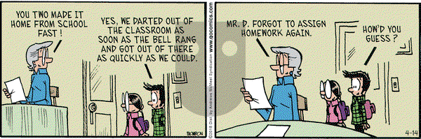 Grand Avenue on Saturday April 14, 2018 Comic Strip