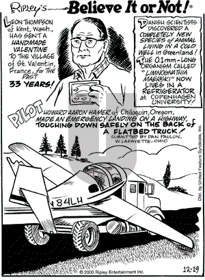 Ripley's Believe It or Not on Tuesday December 19, 2000 Comic Strip
