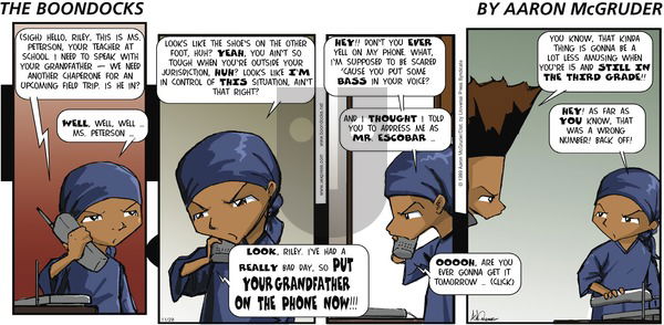 The Boondocks on Sunday November 28, 1999 Comic Strip
