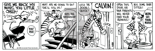 Calvin and Hobbes on Saturday February 11, 1989 Comic Strip