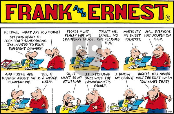 Frank and Ernest - Sunday November 24, 2024 Comic Strip