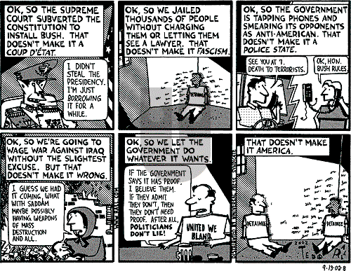 Ted Rall on Sunday September 15, 2002 Comic Strip