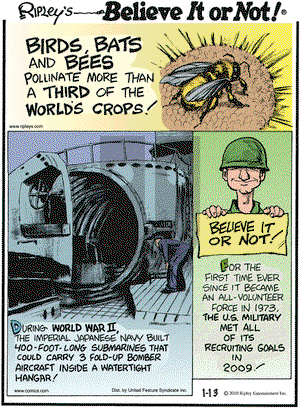Ripley's Believe It or Not on Wednesday January 13, 2010 Comic Strip