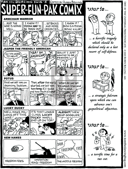 Tom the Dancing Bug on Saturday March 29, 2003 Comic Strip