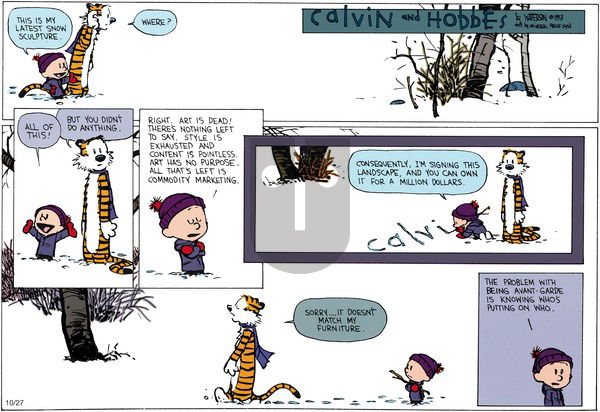 Calvin and Hobbes on Sunday January 10, 1993 Comic Strip