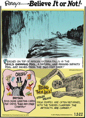 Ripley's Believe It or Not on Tuesday December 22, 2015 Comic Strip