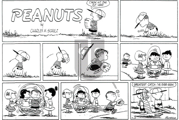 Peanuts - Sunday July 15, 1956 Comic Strip