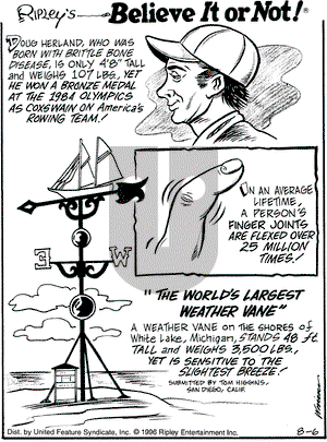 Ripley's Believe It or Not on Tuesday August 6, 1996 Comic Strip