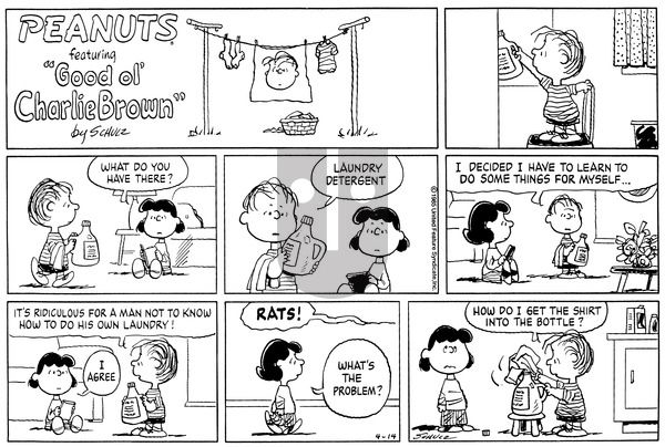 Peanuts on Sunday April 14, 1985 Comic Strip