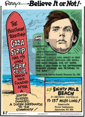 Ripley's Believe It or Not - Saturday August 7, 2010 Comic Strip