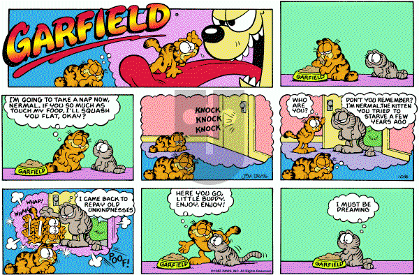 Garfield on Sunday October 6, 1985 Comic Strip