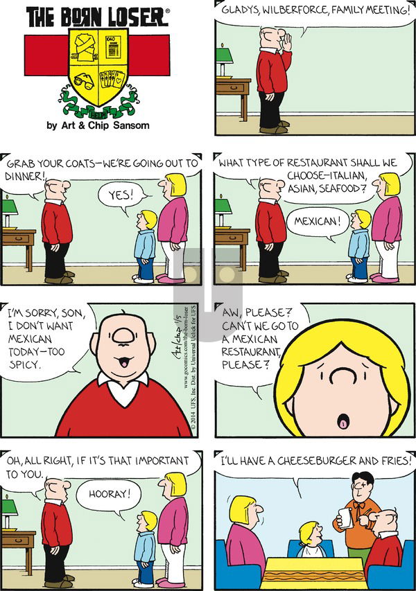 The Born Loser on Sunday January 5, 2014 Comic Strip