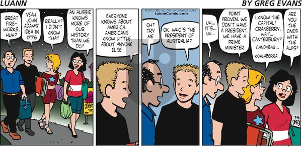 Luann on Sunday July 5, 2015 Comic Strip