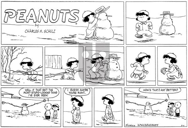 Peanuts on Sunday February 6, 1955 Comic Strip