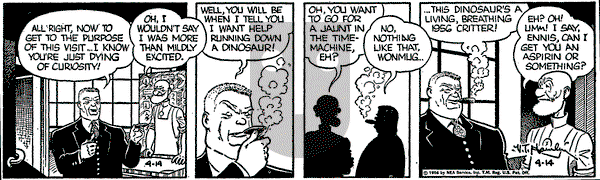 Alley Oop on Saturday April 14, 1956 Comic Strip