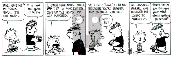Calvin and Hobbes on Tuesday September 12, 1989 Comic Strip
