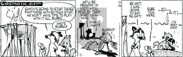 Over the Hedge on Thursday December 22, 2005 Comic Strip