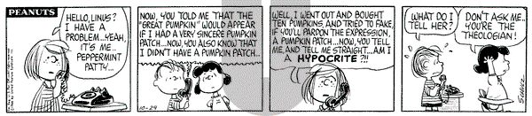 Peanuts on Saturday October 29, 1966 Comic Strip