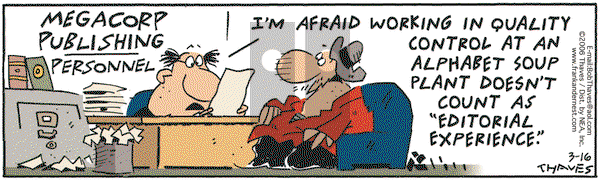 Frank and Ernest on Thursday March 16, 2006 Comic Strip
