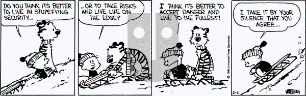 Calvin and Hobbes on Tuesday February 11, 1986 Comic Strip