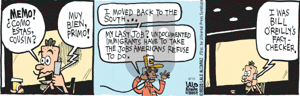 La Cucaracha on Wednesday August 10, 2005 Comic Strip