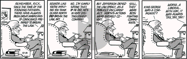 Doonesbury on Wednesday December 31, 1986 Comic Strip