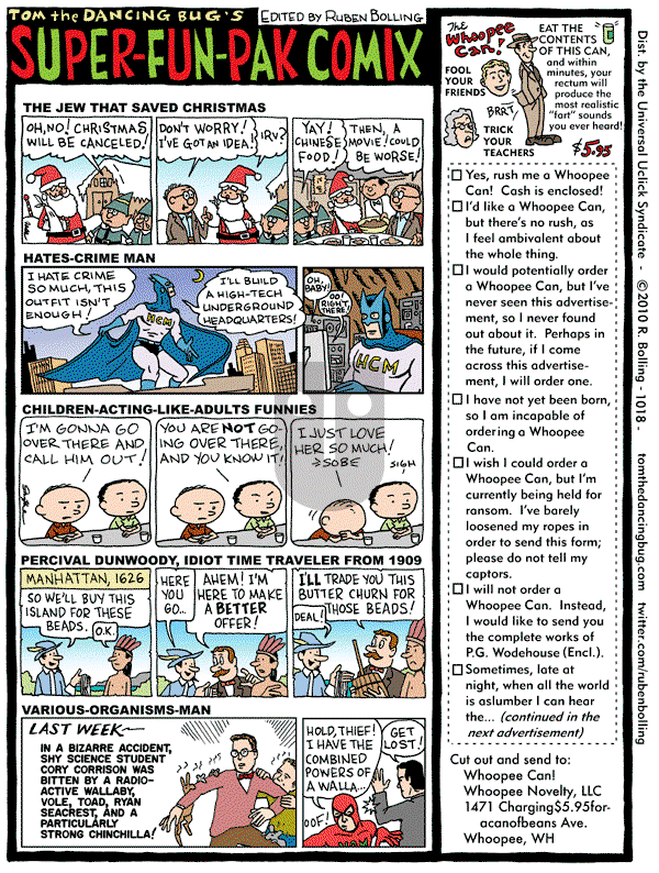 Tom the Dancing Bug on Friday December 24, 2010 Comic Strip