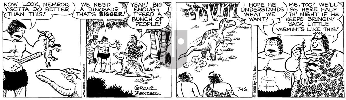 Alley Oop - Thursday July 16, 1998 Comic Strip