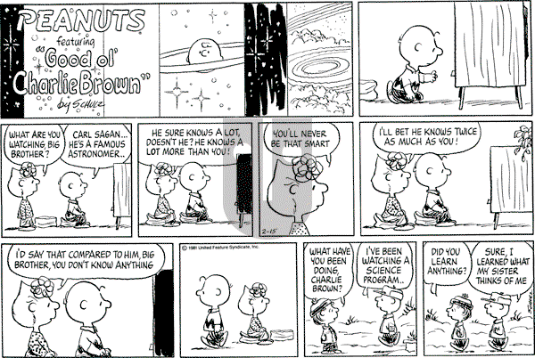Peanuts - Sunday February 15, 1981 Comic Strip