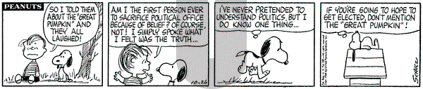 Peanuts on Monday October 26, 1964 Comic Strip