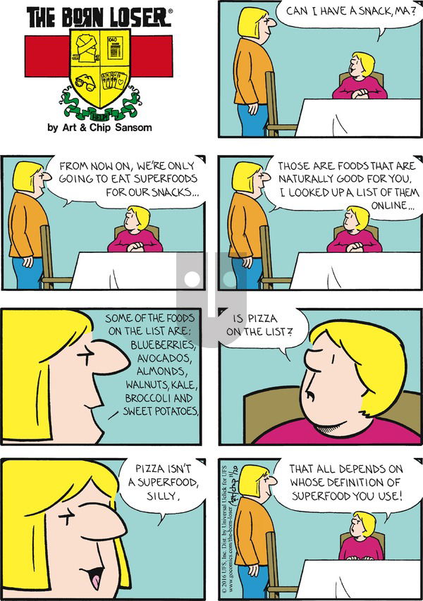 The Born Loser on Sunday November 20, 2016 Comic Strip