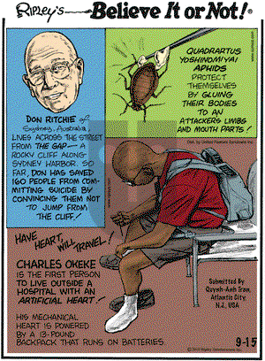 Ripley's Believe It or Not on Wednesday September 15, 2010 Comic Strip