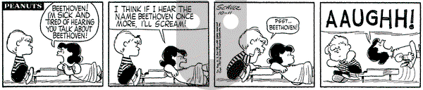 Peanuts on Friday October 11, 1957 Comic Strip