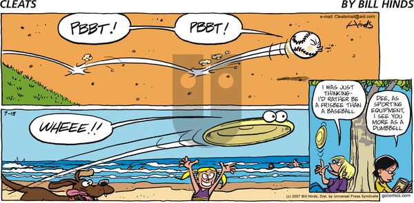 Cleats on Sunday July 15, 2007 Comic Strip