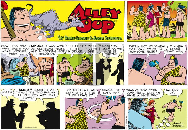 Alley Oop on Sunday February 11, 2001 Comic Strip