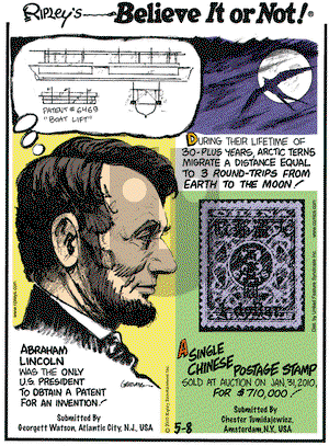 Ripley's Believe It or Not on Saturday May 8, 2010 Comic Strip