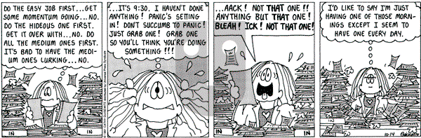 Cathy Classics on Monday October 14, 1991 Comic Strip