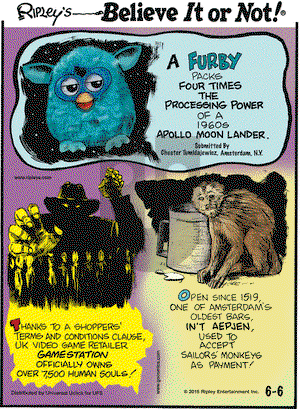 Ripley's Believe It or Not on Saturday June 6, 2015 Comic Strip