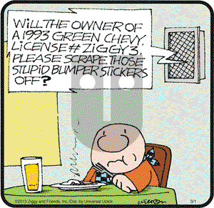 Ziggy on Friday March 1, 2013 Comic Strip