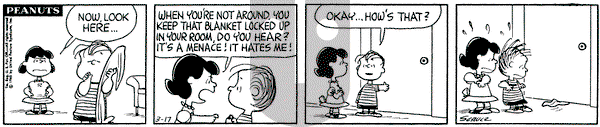 Peanuts on Wednesday March 17, 1965 Comic Strip