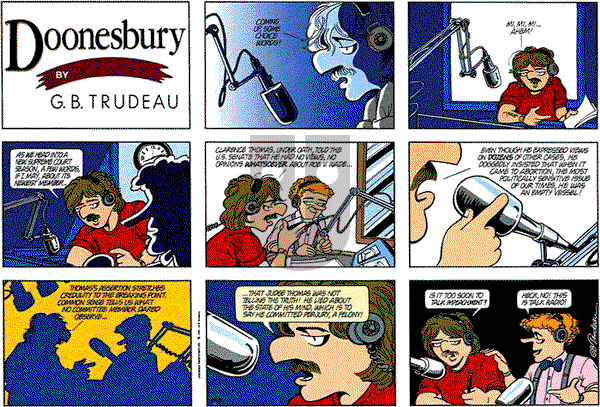 Doonesbury on Sunday October 27, 1991 Comic Strip