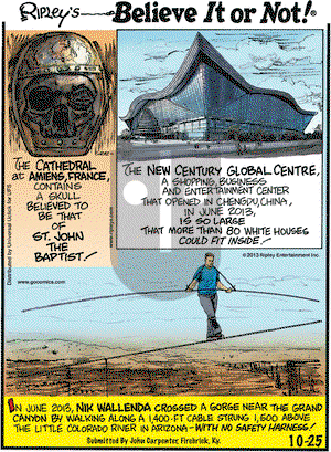 Ripley's Believe It or Not on Friday October 25, 2013 Comic Strip