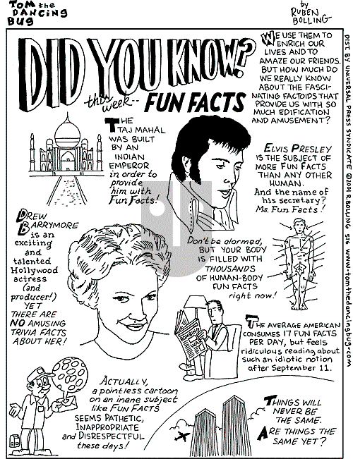 Tom the Dancing Bug on Saturday December 8, 2001 Comic Strip