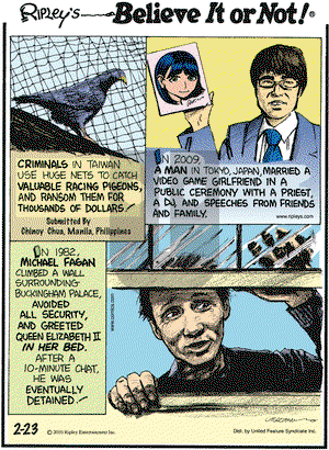 Ripley's Believe It or Not on Tuesday February 23, 2010 Comic Strip