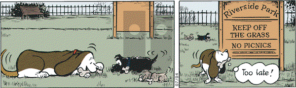 Fred Basset on Monday July 4, 2011 Comic Strip