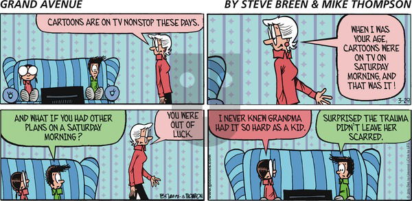 Grand Avenue on Sunday March 29, 2015 Comic Strip