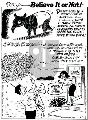 Ripley's Believe It or Not on Tuesday June 11, 2002 Comic Strip