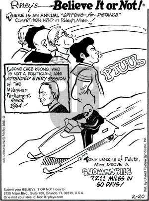 Ripley's Believe It or Not on Sunday March 3, 2002 Comic Strip